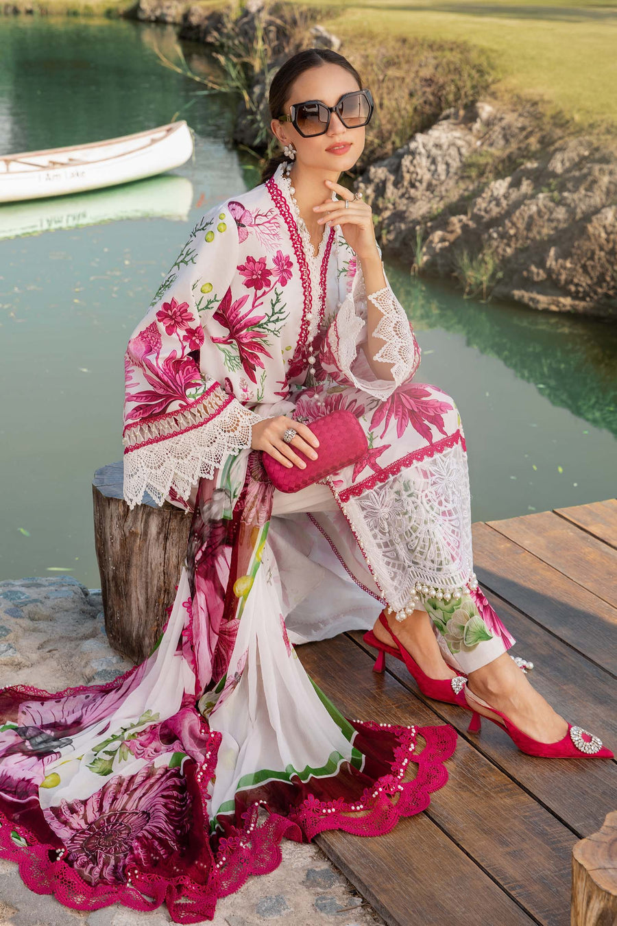 3 Piece Unstitched Printed Lawn Suit | MPT 2510 - B