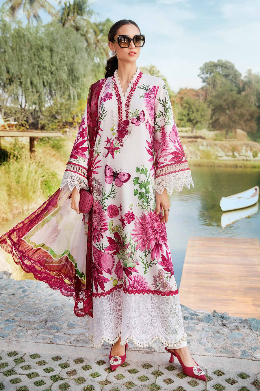 3 Piece Unstitched Printed Lawn Suit | MPT 2510 - B