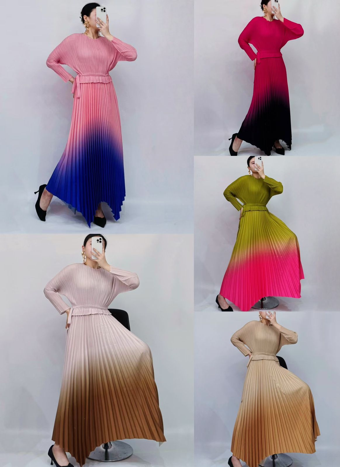 Noha Gradient Pleated Dress