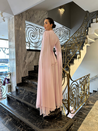 Ethereal Rose Draped Gown