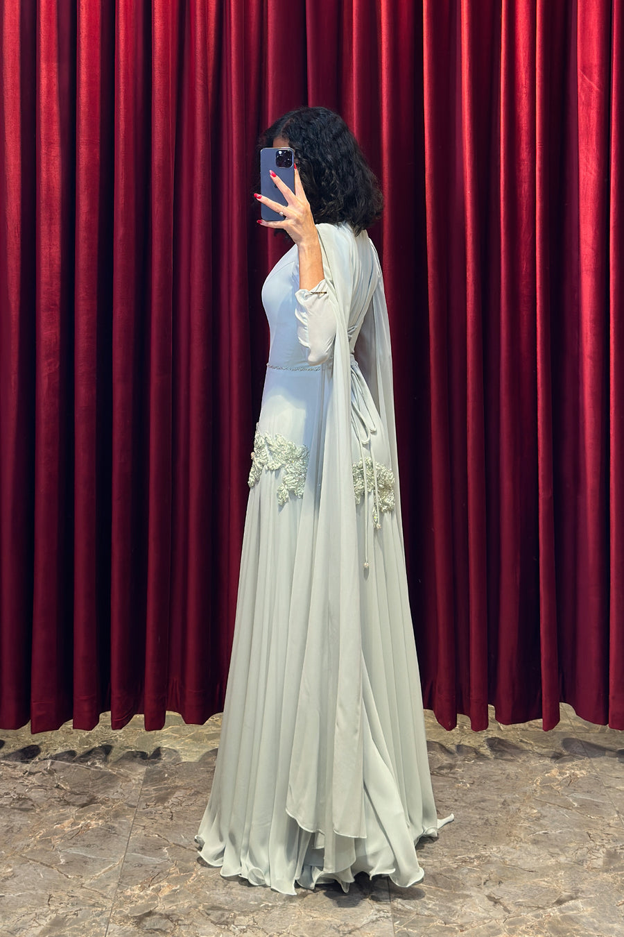 Ethereal Rose Draped Gown