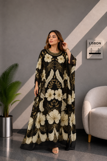 Rose Floral Luxe Embroidered Dress