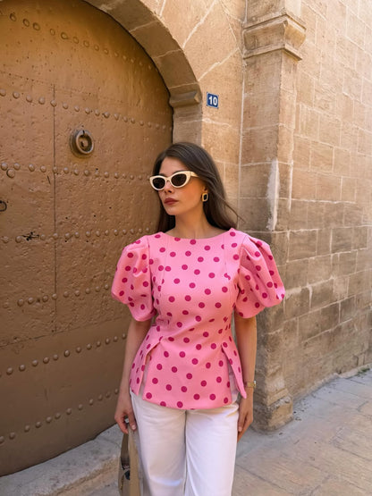 Pink Polka Barbie Top