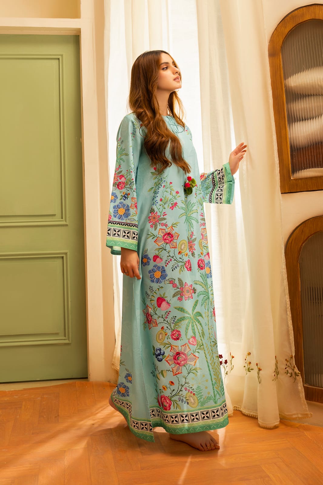 Mint Blossom Luxe Lawn Kurta