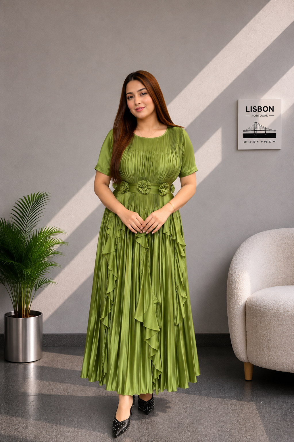 Opal Pleated Maxi Dress