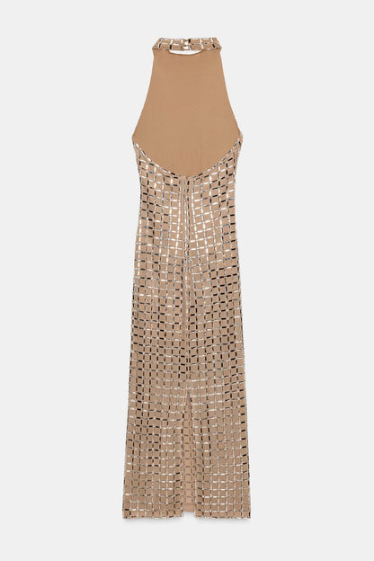 Celeste Crystal Mesh Gown