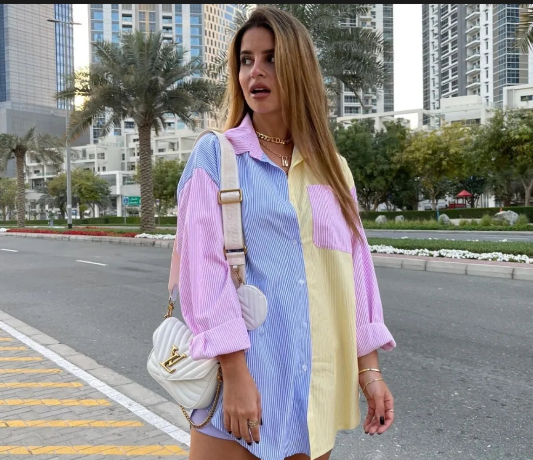 Colorblock Striped Shirt