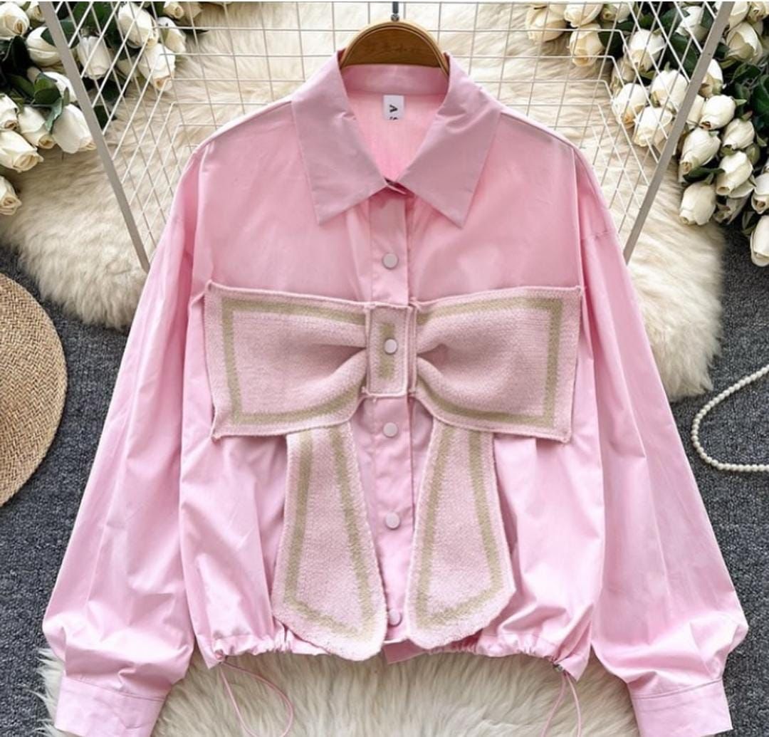 Lveeu Streetwear Short Loose Bow Shirt