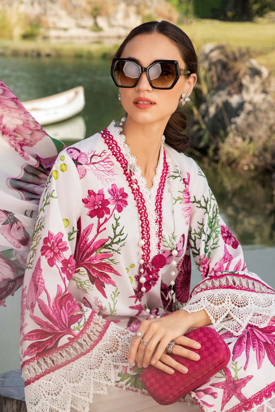 3 Piece Unstitched Printed Lawn Suit | MPT 2510 - B