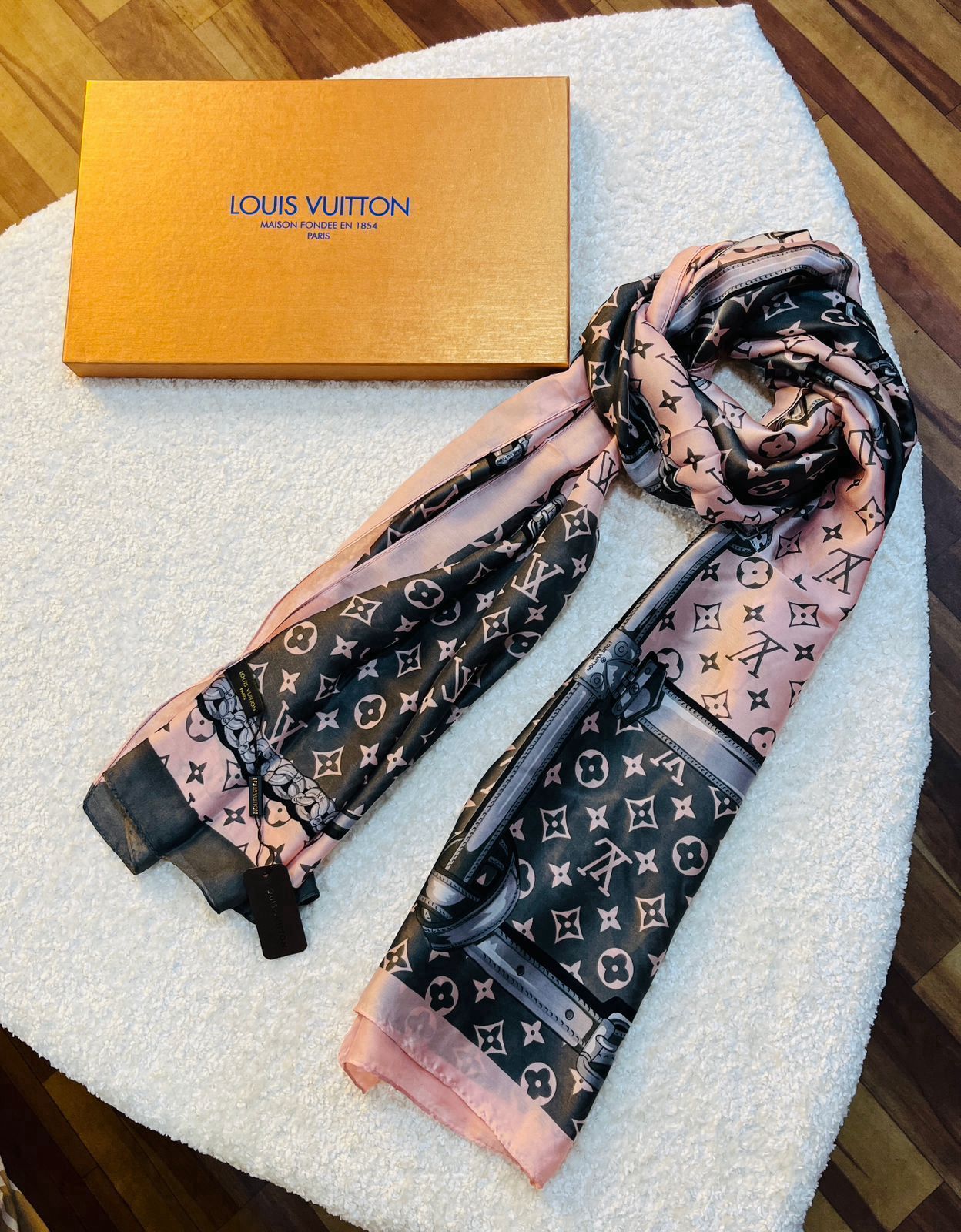 Luxury Brand Print Silk Scarf