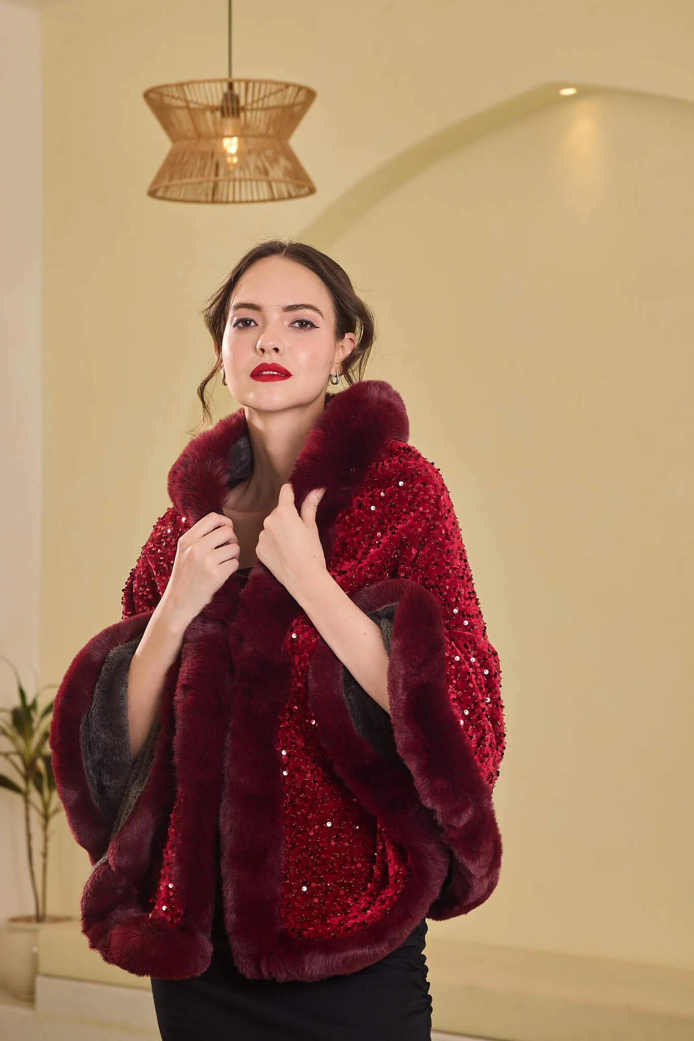 Statement Swarovski Fur Stole