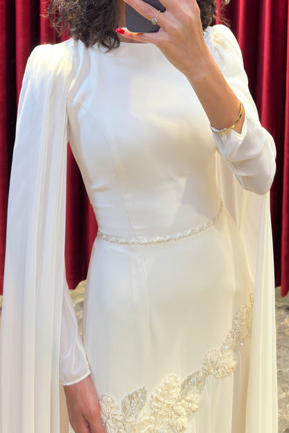 Ethereal Rose Draped Gown