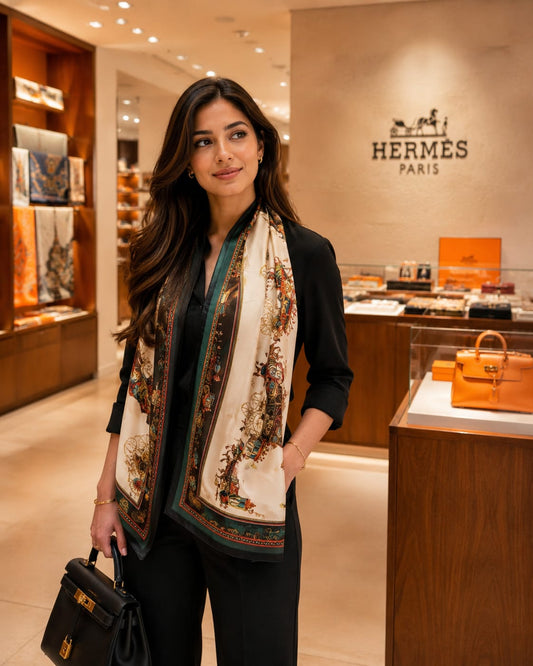 Luxe H Belt Silk Scarf