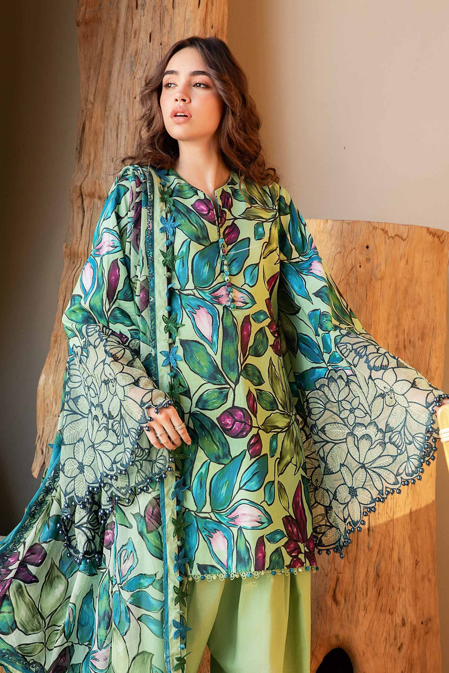 3 Piece Unstitched Printed Lawn Suit | MPT 2505 - B