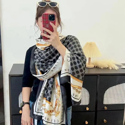 Luxury Brand silk muse Print Silk Scarf