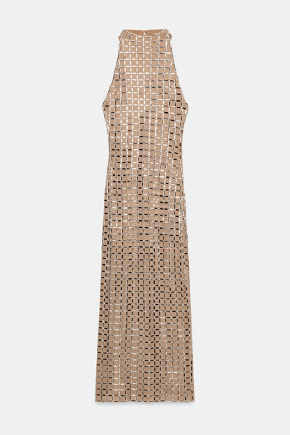 Celeste Crystal Mesh Gown