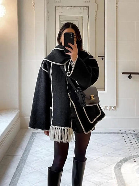 The Alpine Luxe Fringe Poncho