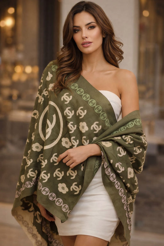 Heritage Monogram Cashmere-Blend Shawl