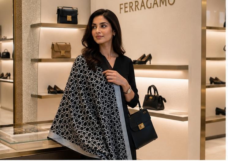 Ferro Luxury Monogram Stole