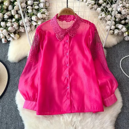 Lace Organza Designer Shirt