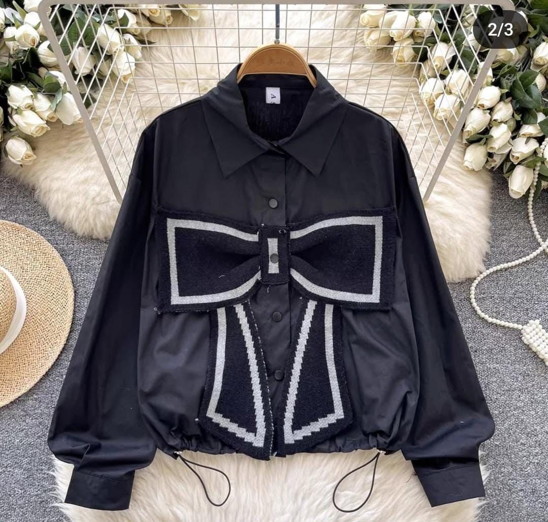 Lveeu Streetwear Short Loose Bow Shirt