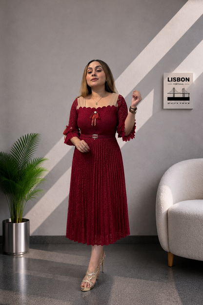 Lavender Muse Pleated Dress