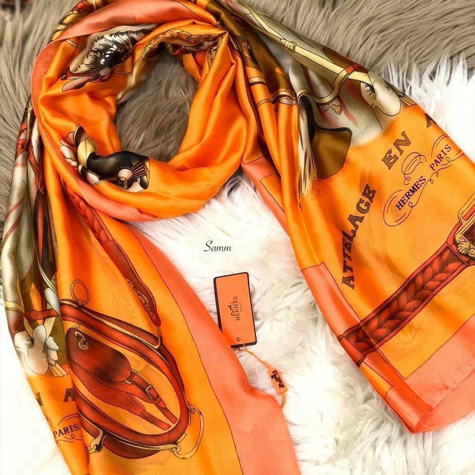 Luxury Brand Hermes Belt O Print Silk Scarf