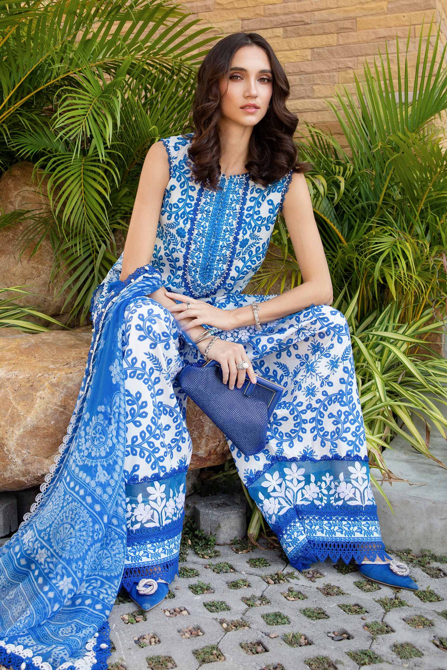 3 Piece Unstitched Printed Lawn Suit | MPT 2504 - B