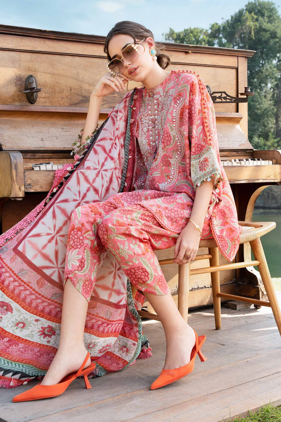 (Copy) 3 Piece Unstitched Printed Lawn Suit | MPT-2513-A