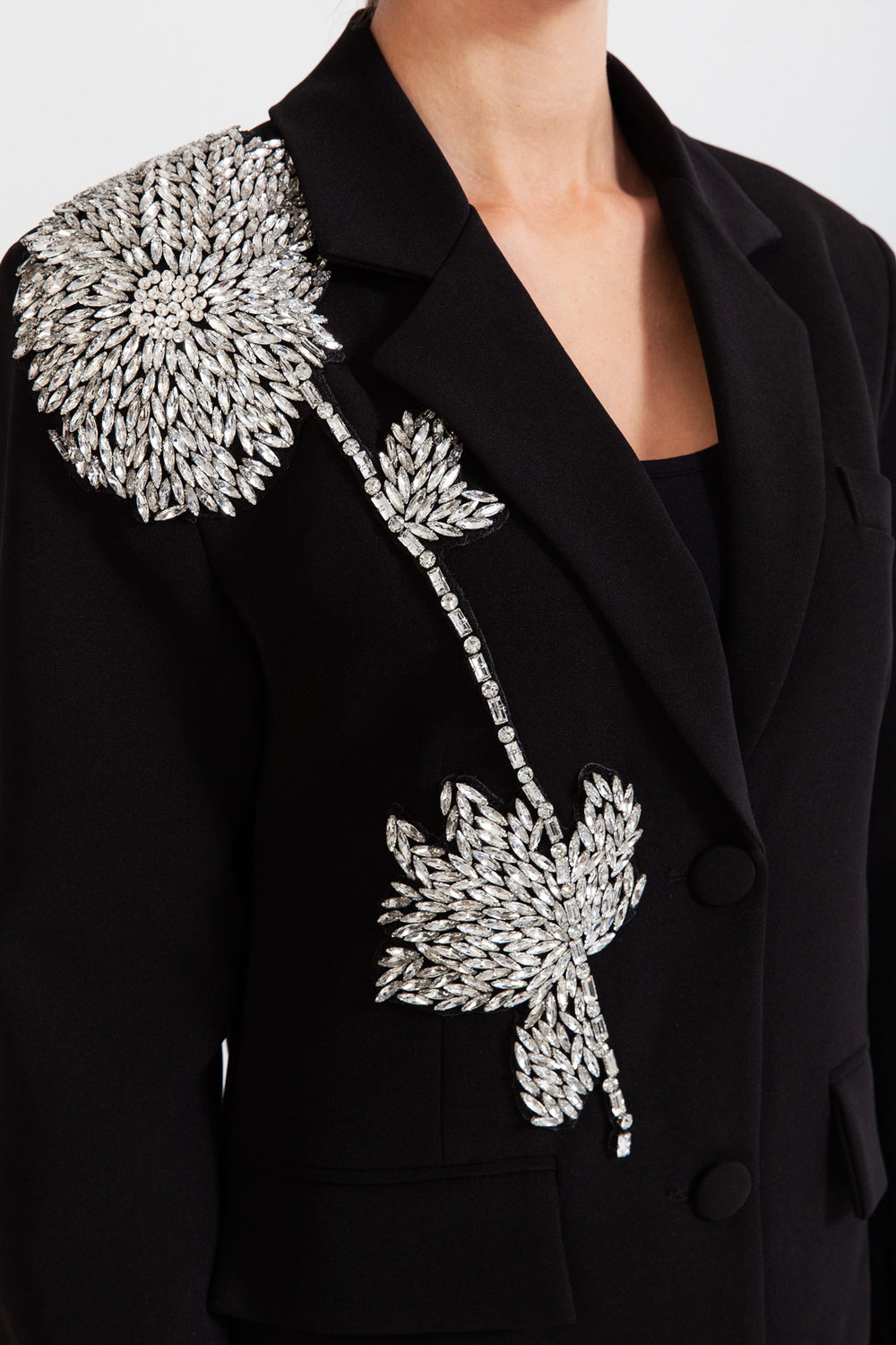 Zara Inspired Black Rhinestone Blazer