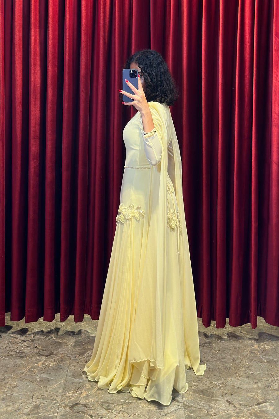 Ethereal Rose Draped Gown