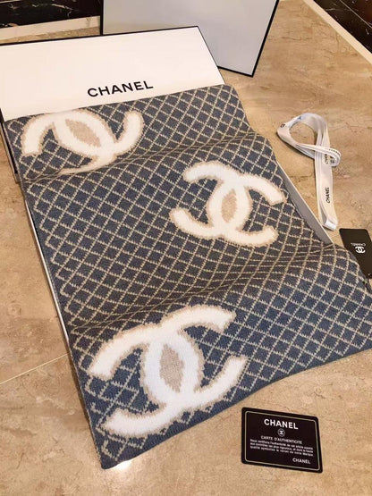 Diamond Monogram Knit Winter Scarf