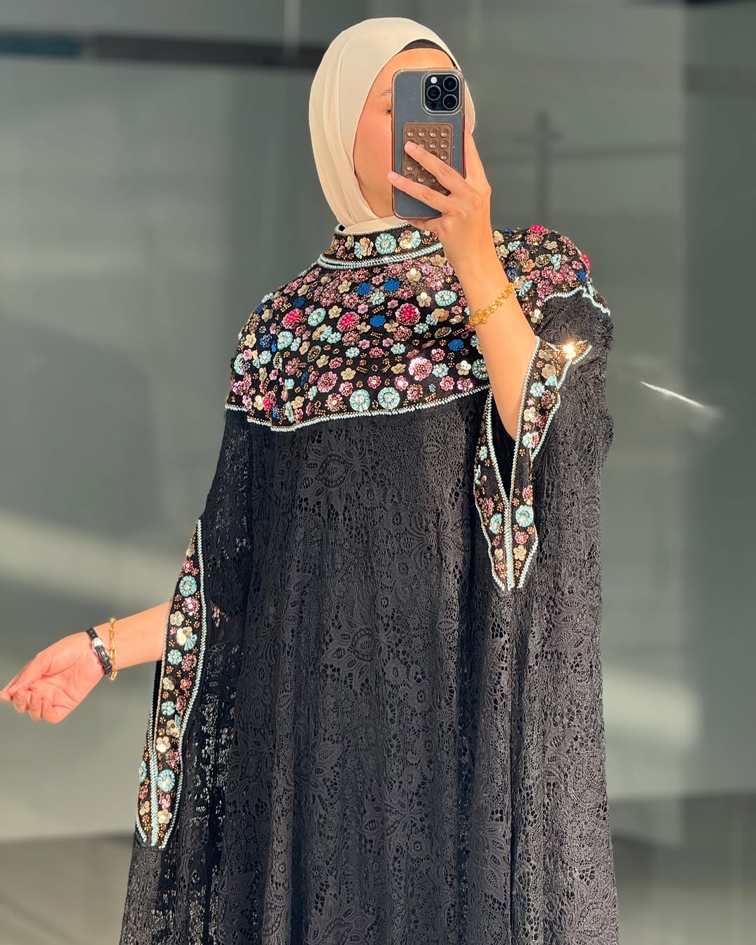 Nooreh Luxe Elegant Lace Kaftan
