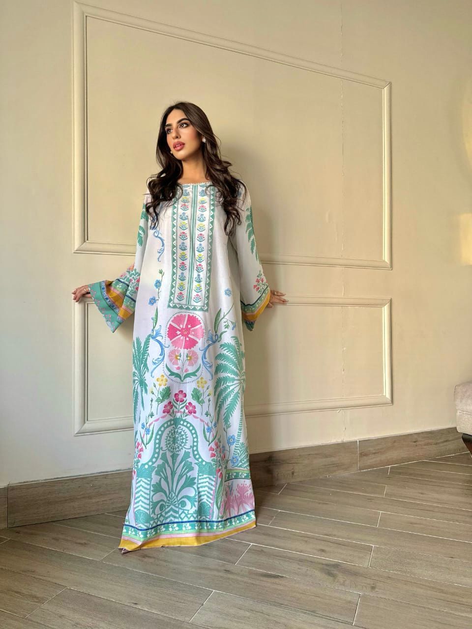 Emerald Blossom Luxe Kaftan