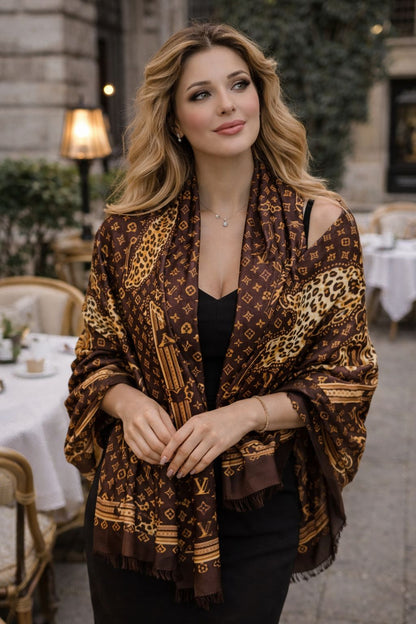 Paris Noir Safari Luxe Shawl