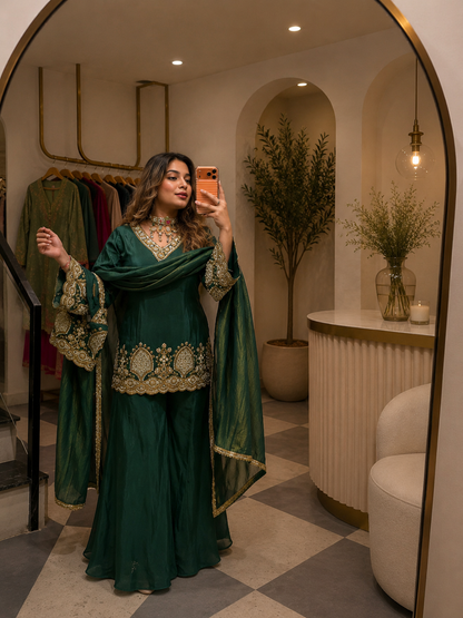 Regal Embroidered Sharara Set