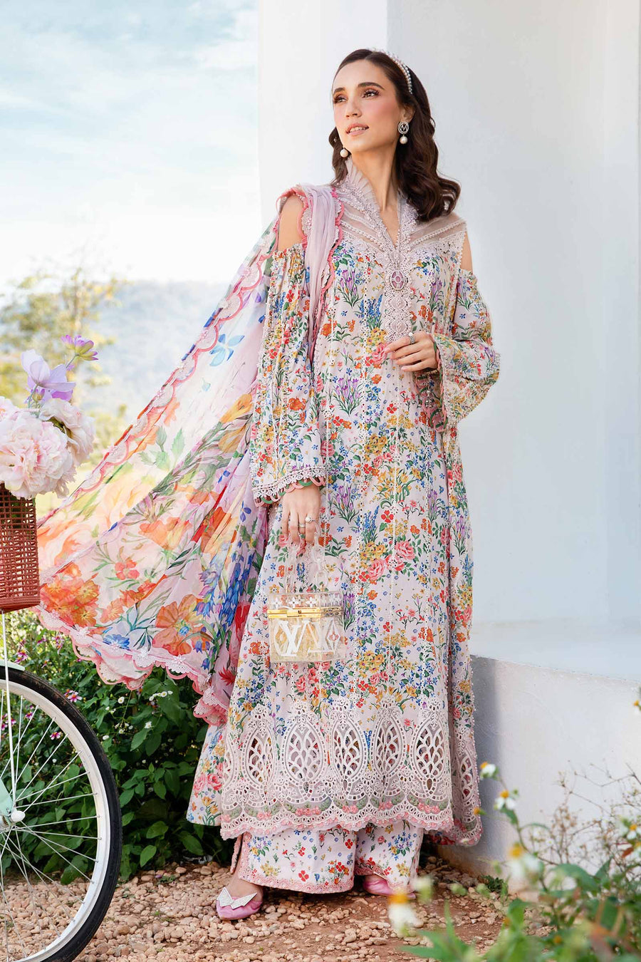 3 Piece Unstitched Printed Lawn Suit | MPT 2507 - A