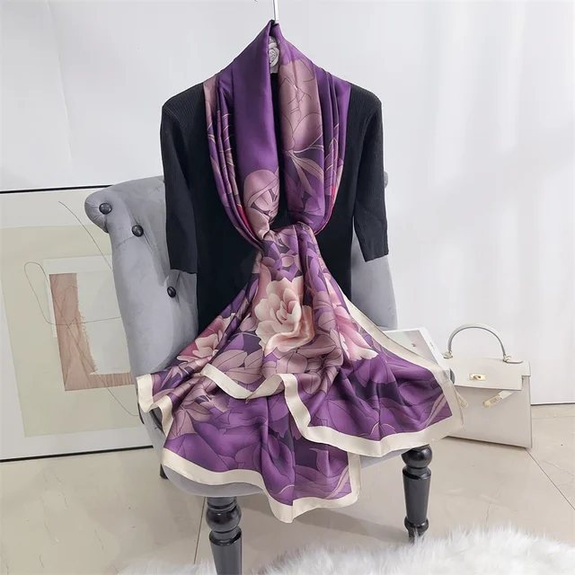 Lavender Night Printed Silk Scarf