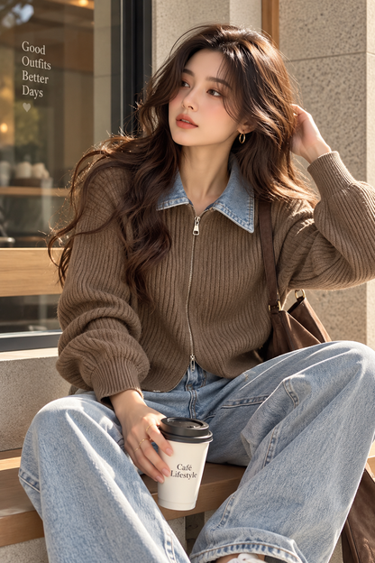 Seoul Muse Denim Collar Shirt