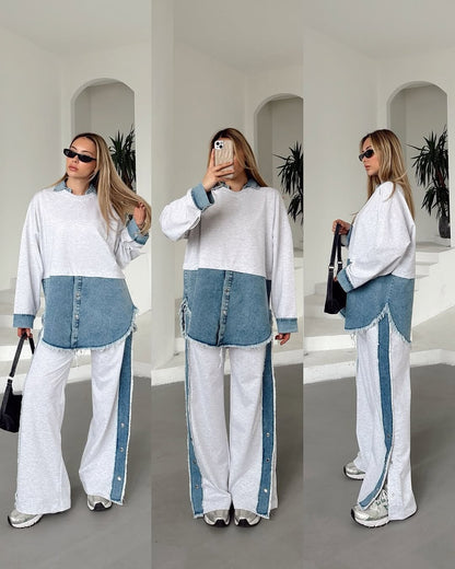 Denim Fusion Oversized Co-ord Set