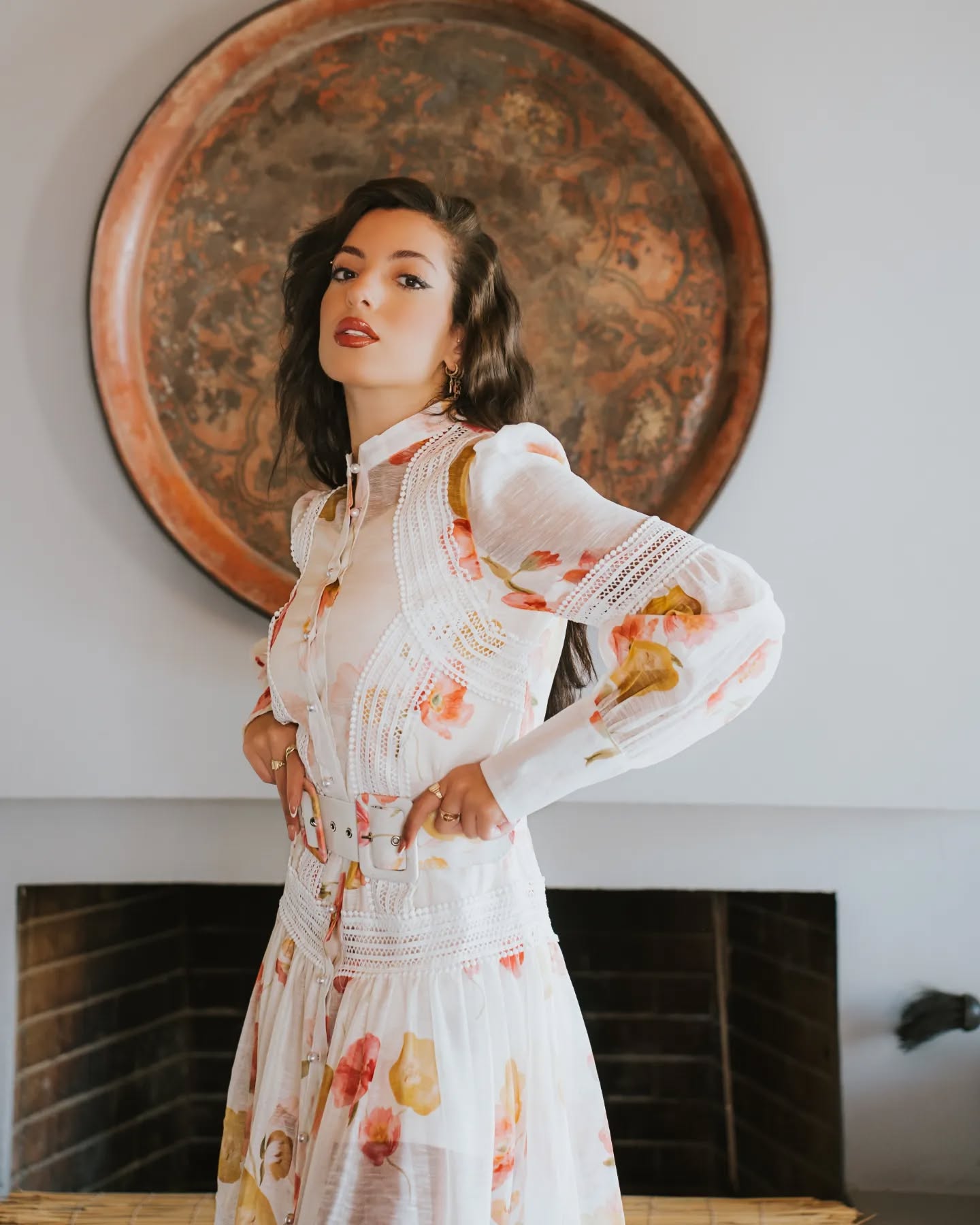 Vintage Rose Print Dress