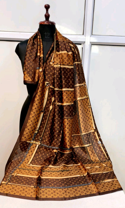 Belt Chain printed silk scarf