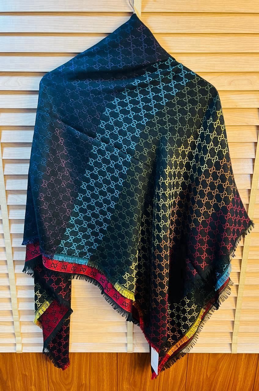 Luxury Brand Multi Shade G Cashmere Shawl