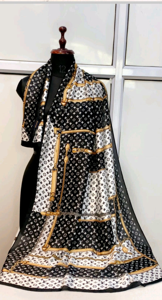 Belt Chain printed silk scarf