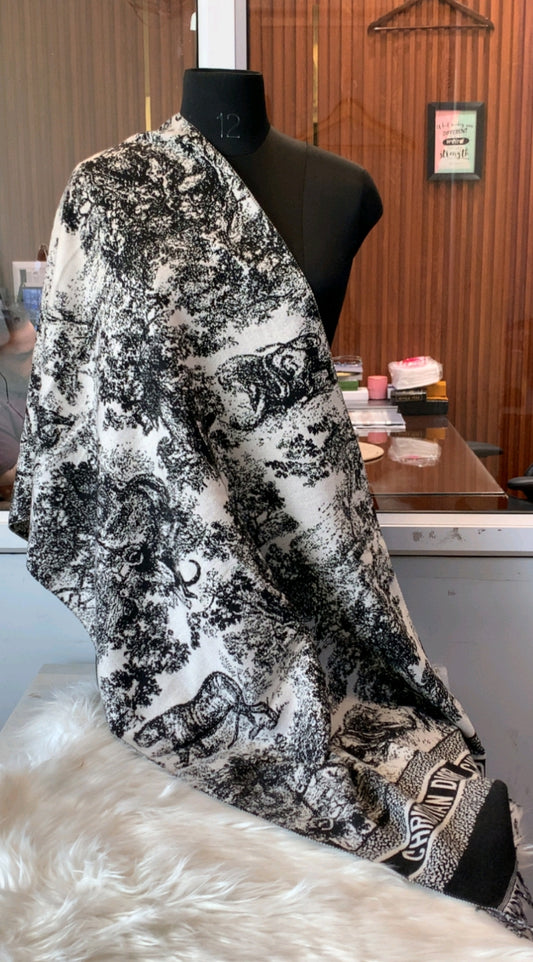 Luxury Brand print Winter Stole -CD
