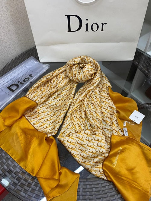 Luxury Brand D Print Silk Scarf