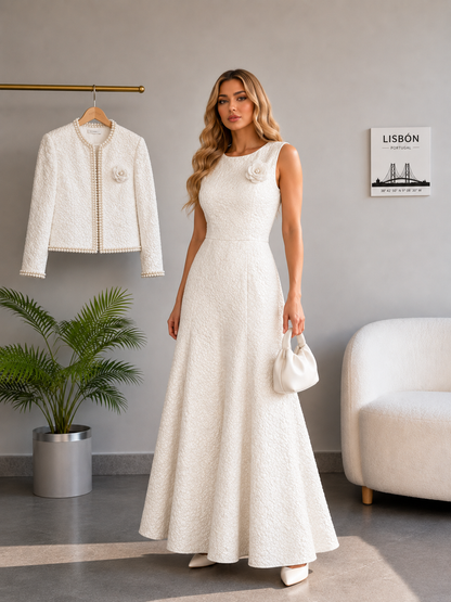 Étoile Textured Jacket & Flared Dress Co-ord Set