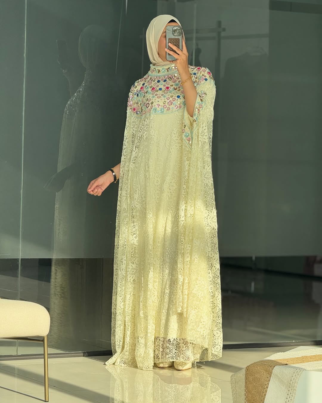 Nooreh Luxe Elegant Lace Kaftan
