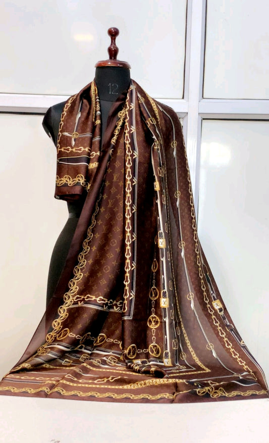 New Chain printed silk scarf