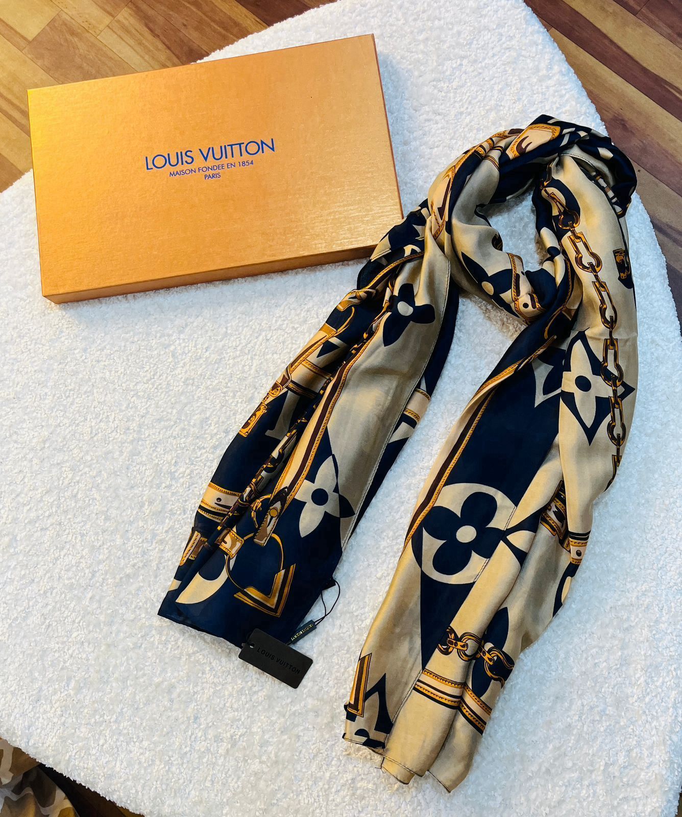 Luxury Brand Print Silk Scarf